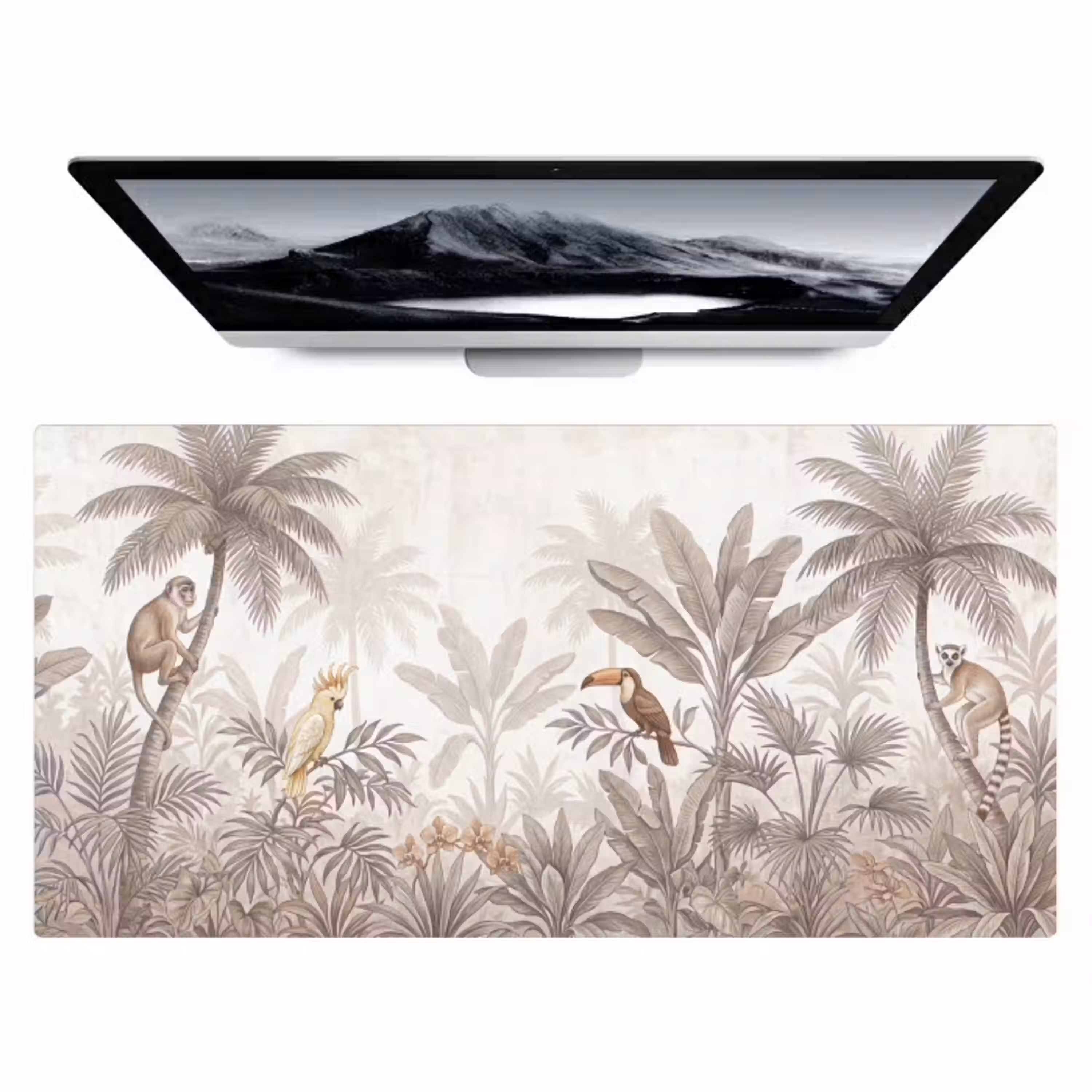 Jungle - Dieren - Palmbomen Muismat XXL klein -zzz3d