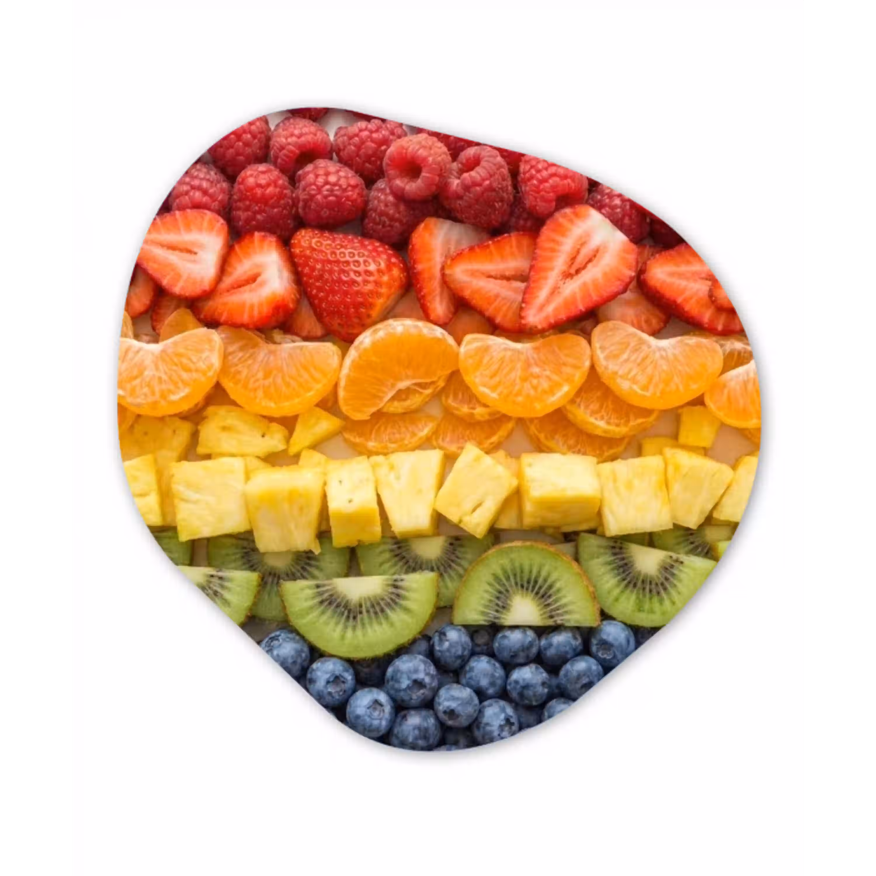 Fruit - Regenboog - Gezond - Kleurrijk Wandcirkel Organisch Aluminium middel -3d