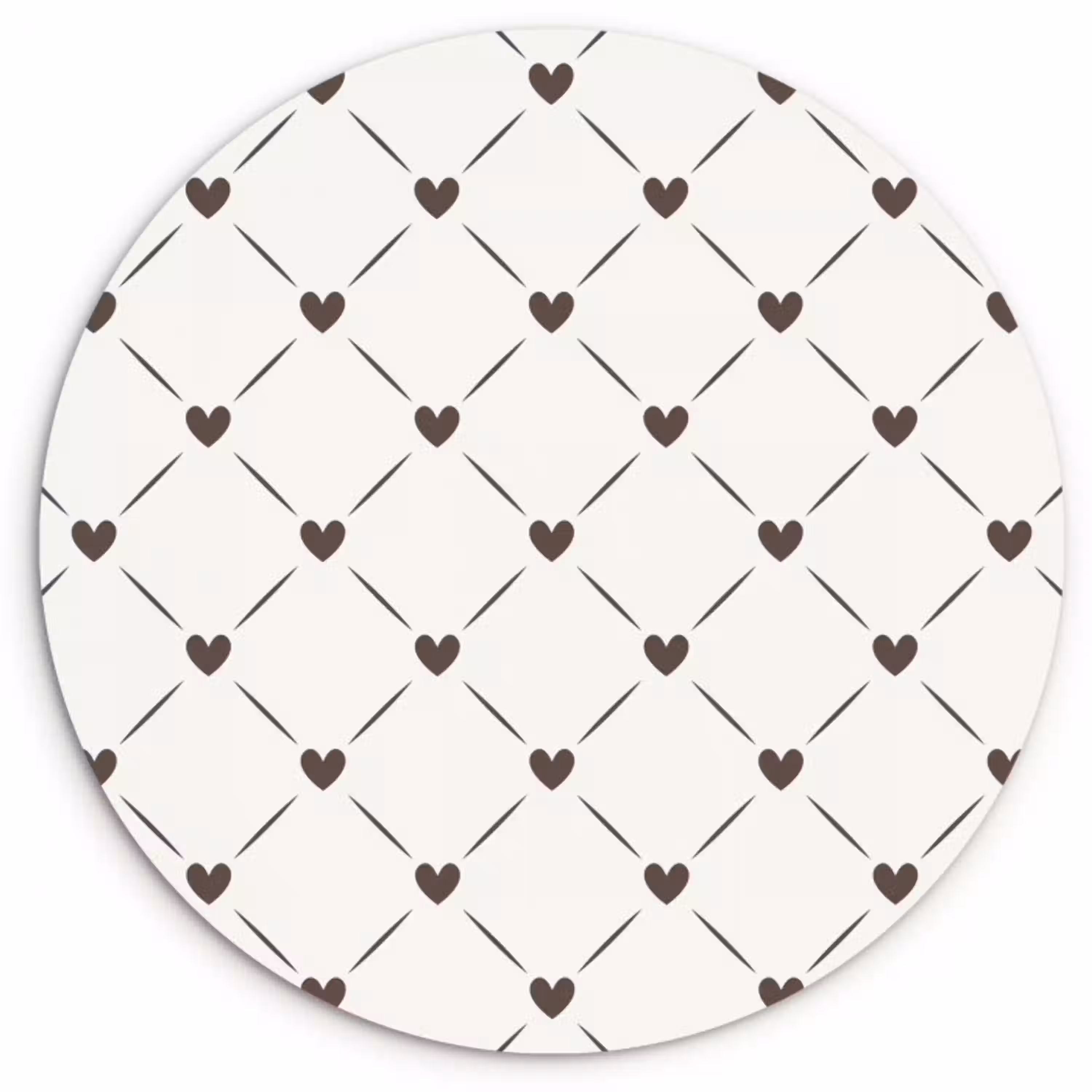 Patroon - Hartjes - Strepen - Ruiten Wandcirkel plexiglas klein 852 -3d