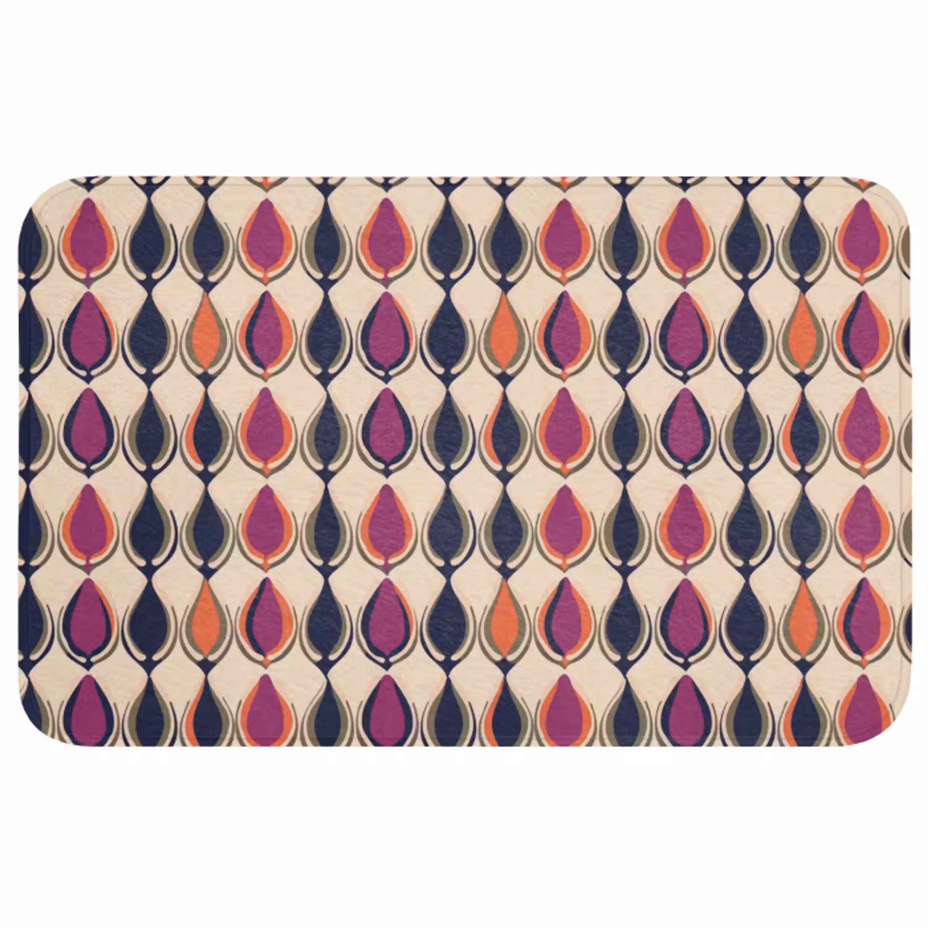 Vintage - Retro - Kleurrijk WCmat middel 1009 -3d