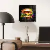 Hamburger - Graffiti - Verf - Kleurrijk - Eten - Abstract plexiglas 5mm klein -sfeer6