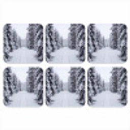 Bos - Winter - Sneeuw - Pad - Natuur onderzetter kurk middel -3d