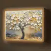 Boom - Bloemen - Goud - Beige Light Box met batterij (Wandlamp) middel -z3d_website