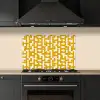 Geel - Beige - Patroon keuken achterwand spatscherm klein 900 -sfeer1