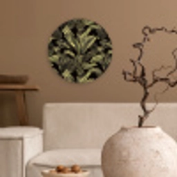 Botanisch - Bladeren - Groen Wandcirkel kunststof plaat 5mm dik klein 188 -sfeer1