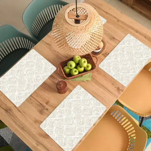 Abstract - Ruit - Beige Placemat vinyl groot 368 -zzsfeer5_Kitchenyeah-website