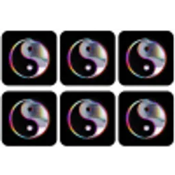 Yin-Yang - Cirkel - Regenboog onderzetter kurk middel -zkaufland3dotto