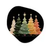 Kerstbomen - Kleurrijk - Lichtjes - Ster Wandcirkel Organisch Forex 3mm klein -3d