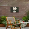 Vrouw - Beige - hoed Tuinposter op houten frame 2 cm dik klein -sfeer3