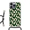 Groen - Organische vlakken - Crème Hoesje iPhone 16 Pro Max met koord klein 804 -3d