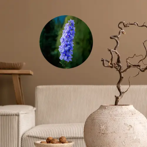 Bloemen - Blauw - Dennenboom Wandcirkel behangsticker klein -sfeer1