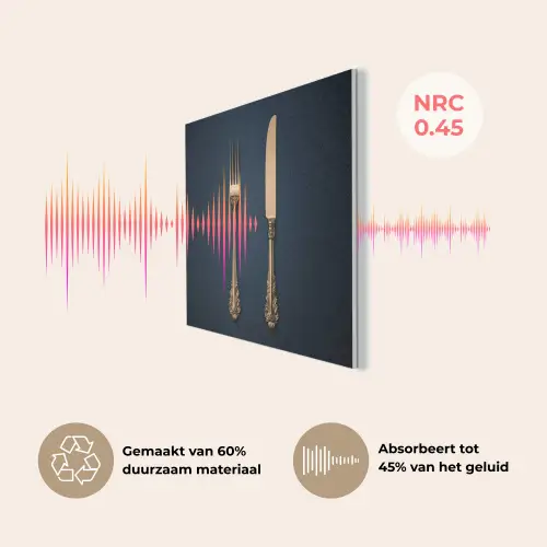 Bestek - Donkerblauw - Goud PET vilt klein -USP_NL