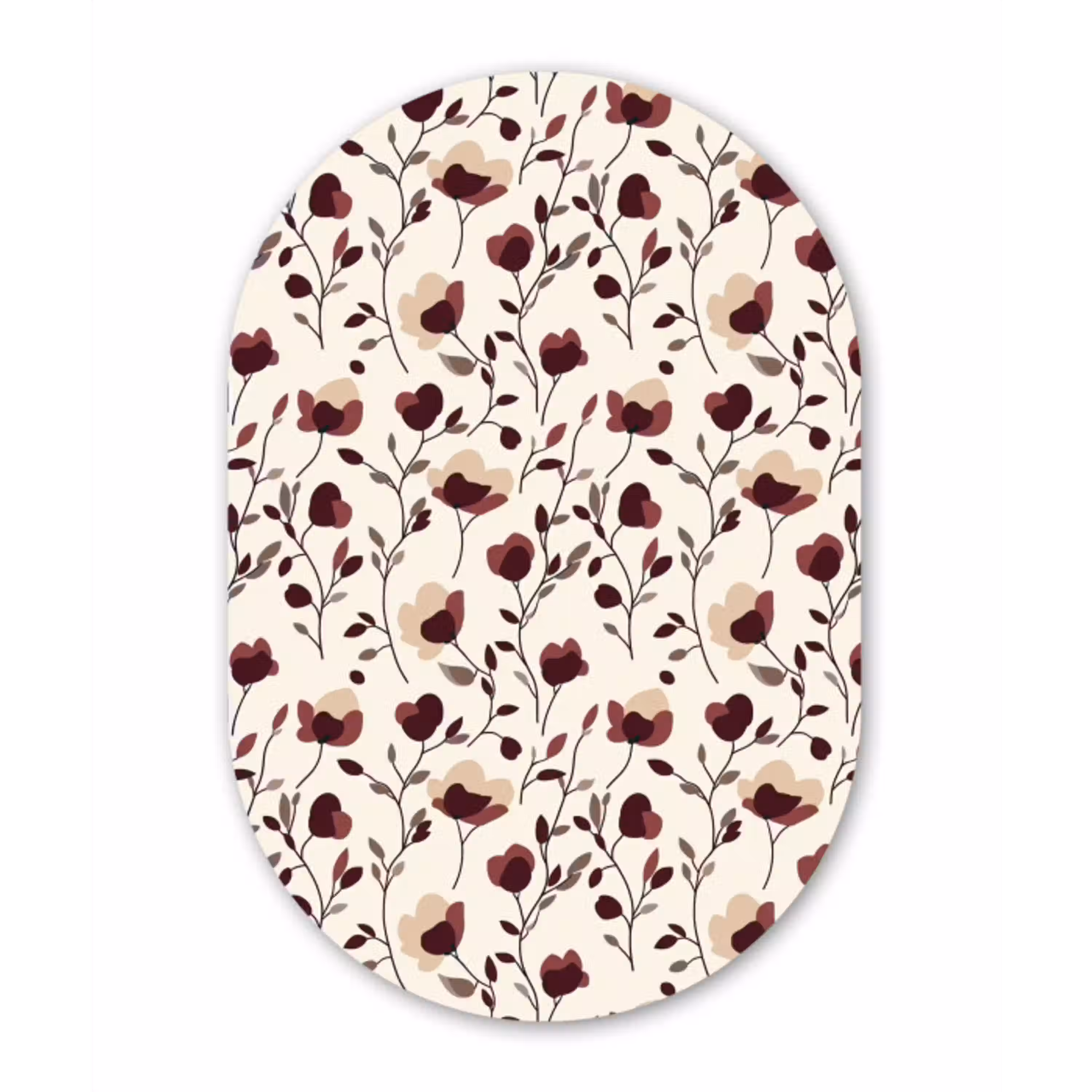 Bloemen - Botanisch - Bordeaux Wandcirkel Ovaal Aluminium middel 839 -3d