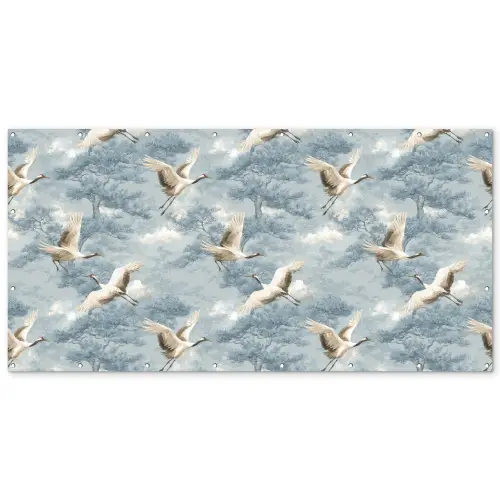 Wolken - Kraanvogels - Blauw Balkonbeschermer Duitsland klein 596 -zz_3d