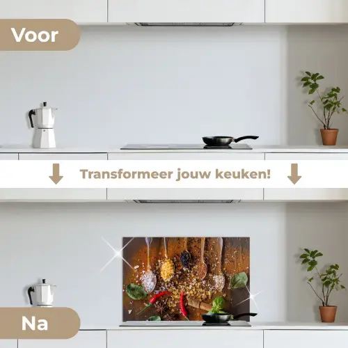 Smaakexplosie in Lepels keuken achterwand spatscherm klein -voor_na_NL