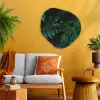 Monstera - Bladeren - Tropisch - Jungle Wandcirkel Organisch Aluminium middel -sfeer4