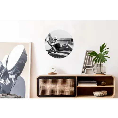 Glamour - Modern - Zwart - Wit Wandcirkel aluminium klein -kantoor