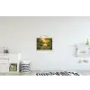 Eenden - Vijver - Bloemen textielposter latten blank klein -kinderkamer