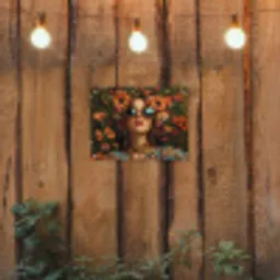 Vrouwen - Bloemen - Modern - Bril - Abstract tuinposter los doek klein -sfeer1