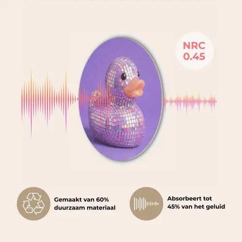 Disco - Eend - Paars Akoestische PET Vilt - Rond klein -USP_NL