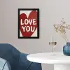 Loveyou - Hart - Rood fotolijst zwart zonder passe partout klein -sfeer4