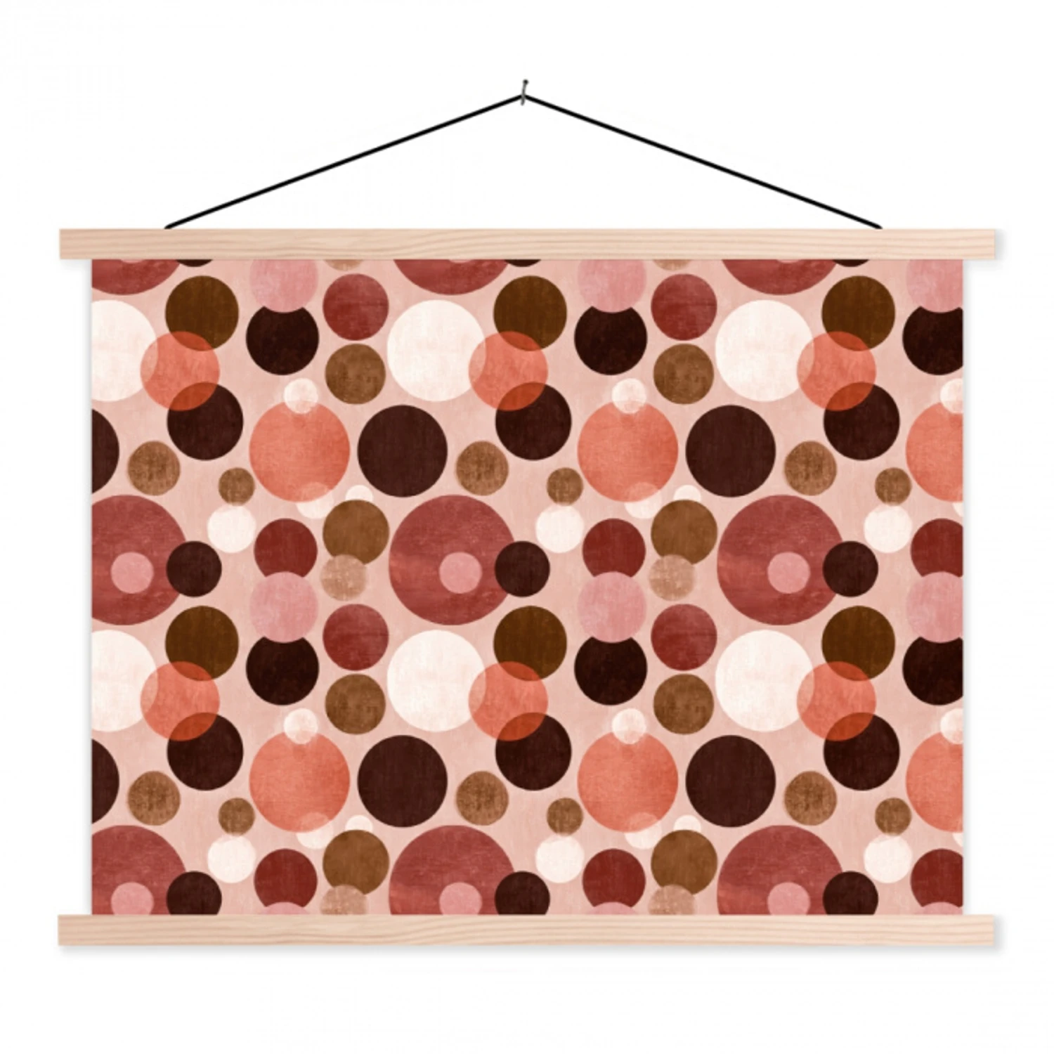 Cirkels - Modern - Kleurrijk textielposter latten blank klein 122 -3d