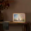 Eiffeltoren - Schilderij - Olieverf - Parijs Light Box met kabel (Tafellamp) klein -sfeer4