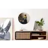 Het melkmeisje - Schilderij van Johannes Vermeer Wandcirkel aluminium klein -kantoor