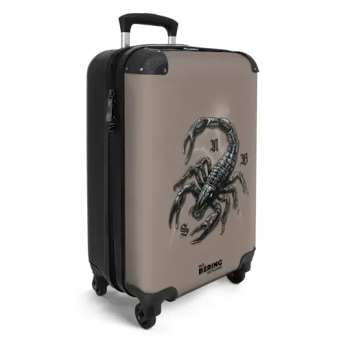 Tattoo style- Realistische schorpioen op Bruine achtergrond NBS - Handbagage koffer - Kinderen Unisex middel -productfoto_3d