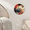 Witte vos - wolken - maan Wandcirkel kunststof plaat 5mm dik klein -sfeer5