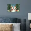 Sneeuwpop - Kerstsneeuw - Groen - Rood poster papier klein -sfeer2