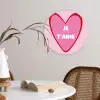 Hart - Frans - Valentijn - Roze Wandcirkel kunststof plaat 5mm dik klein -sfeer4