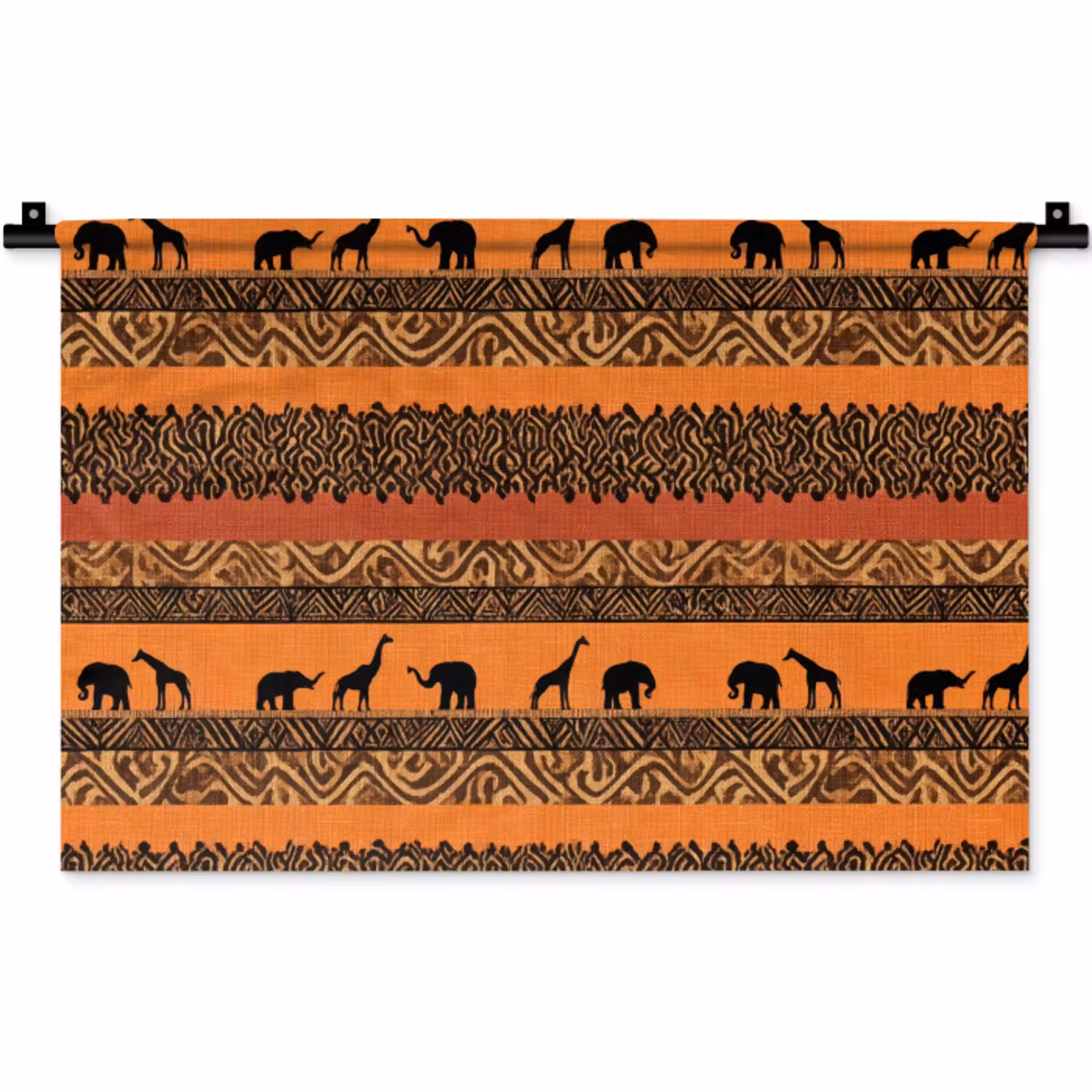 Oranje - Safari - Afrikaans - Dieren - Patroon Wandkleed katoen klein 269 -zz3d