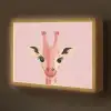 Giraffe - Illustratie - Roze Light Box met batterij (Wandlamp kind) middel -z3d_website