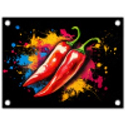 Peper - Graffiti - Verf - Abstract - Modern - Kleurrijk tuinposter los doek klein -3d