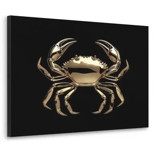 Goud - Krab - Dieren - Zwart Textielframe zwart klein -3d