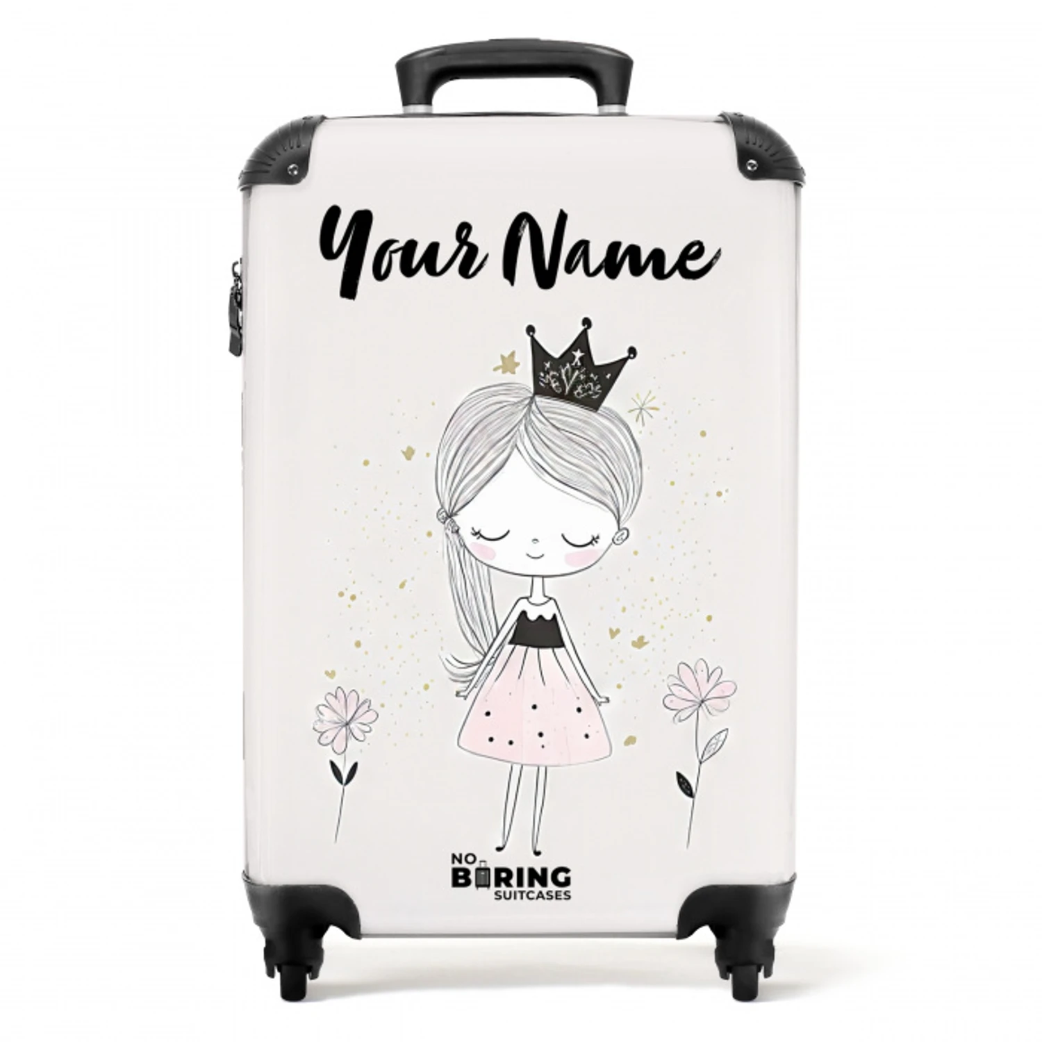 Prinses met zwart jurkje NBS - Handbagage koffer - Kinderen Unisex middel -productfoto_recht