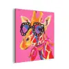 Giraf - Roze - Bril - Sjaal aluminium wit klein -3d