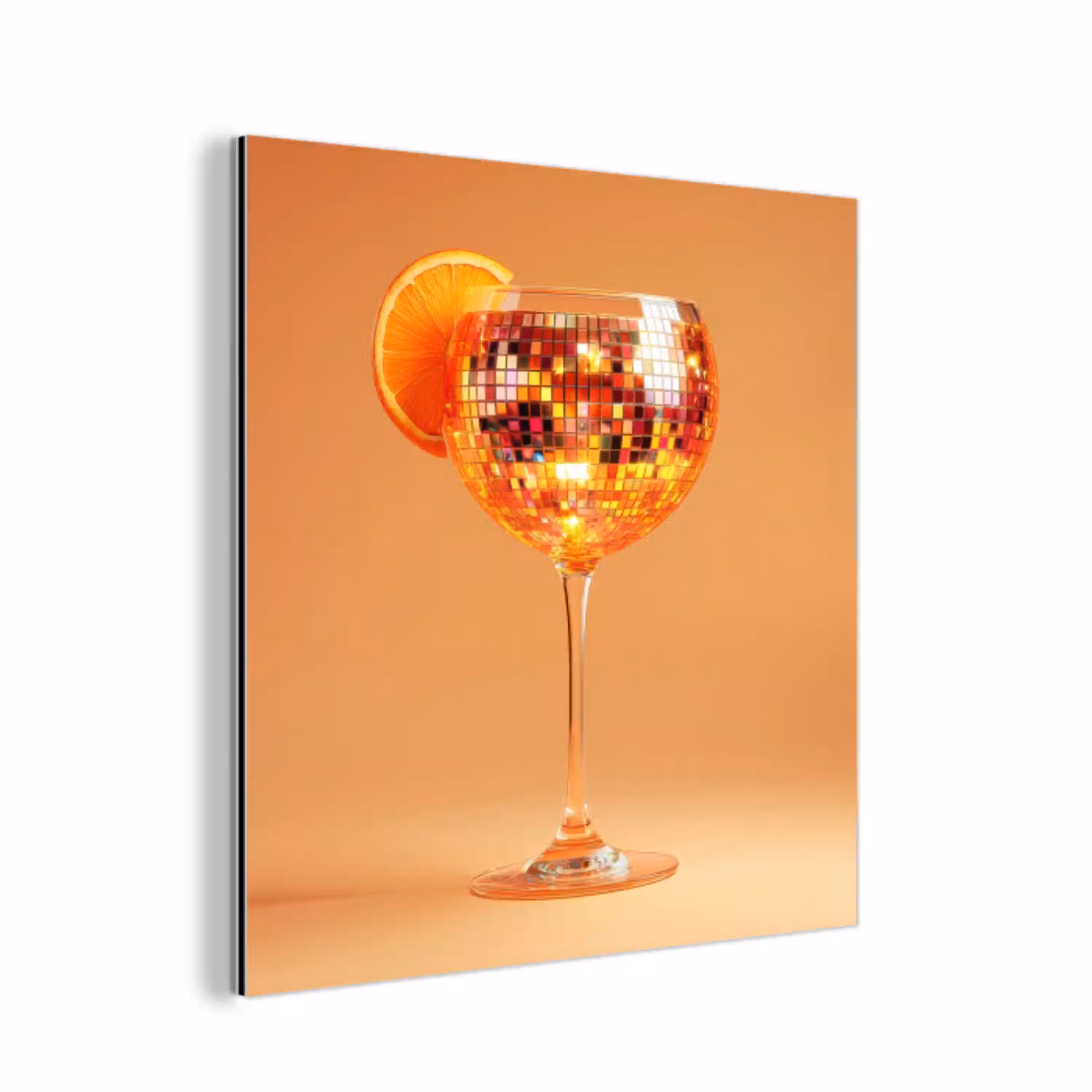 Drank - Oranje - Glitter - Disco aluminium wit klein -3d