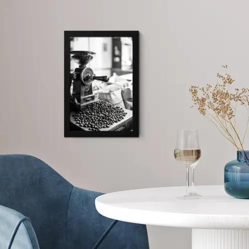 Koffiemolen - Gemalen - Vintage fotolijst zwart zonder passe partout klein -sfeer4