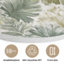 Bladeren - Botanisch - Groen Akoestische PET Vilt - Rond klein 838 -closeup_DE