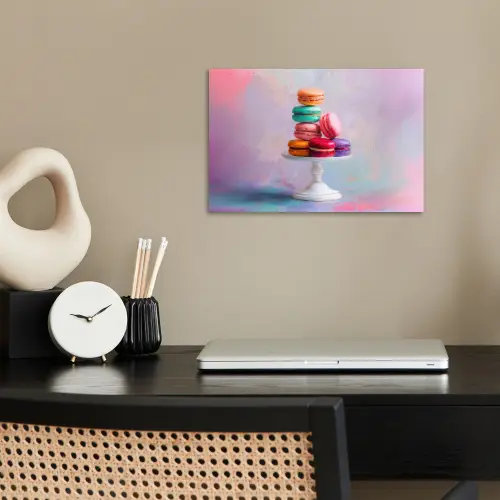 Macarons - Schaal - Pastel - Kleurrijk poster papier klein -sfeer1
