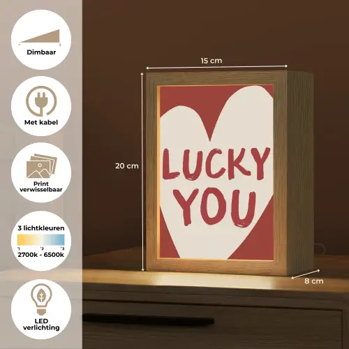 Lucky - Hart - Rood Light Box met kabel (Wandlamp) klein -USP_websiteoverzichtNL