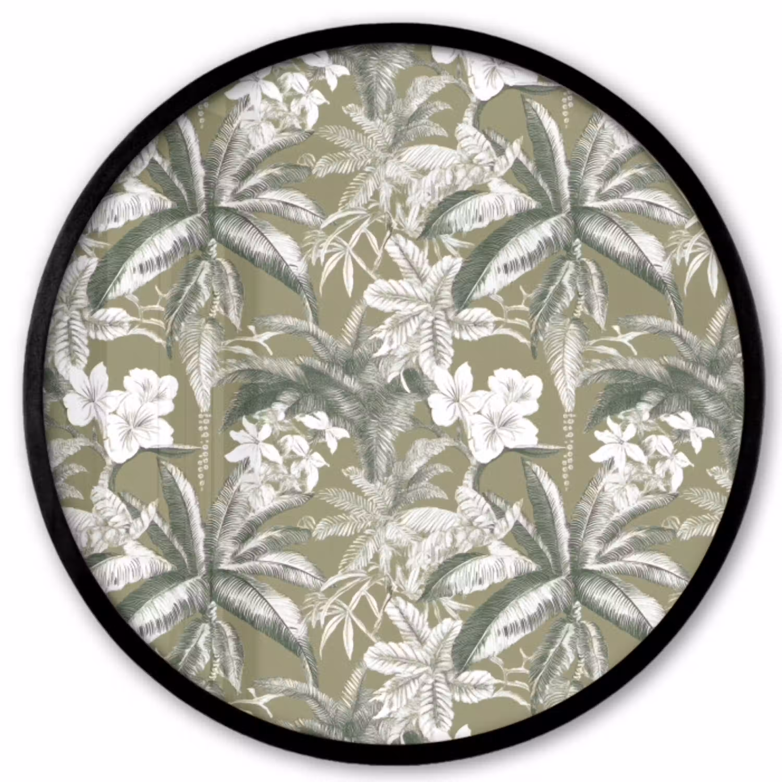 Botanisch - Bloemen - Groen Fotolijst rond zonder passe partout klein 856 -3d