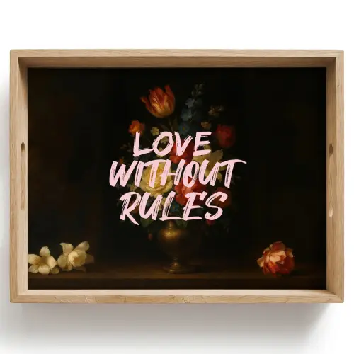 Liefde - Modern - Bloemen Dienblad Rechthoek middel -z3d_shopping