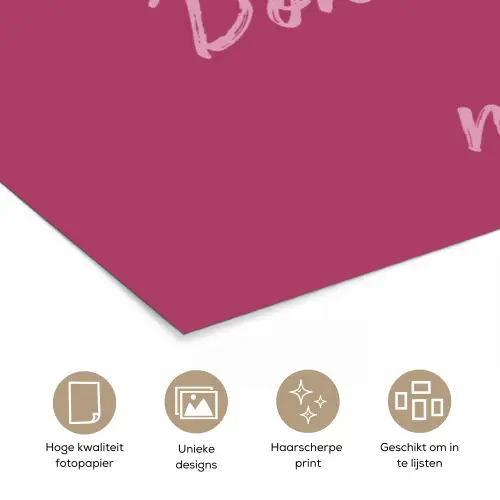 eat me out don't stress me out - Roze - Minimalistisch poster papier klein -closeup_NL