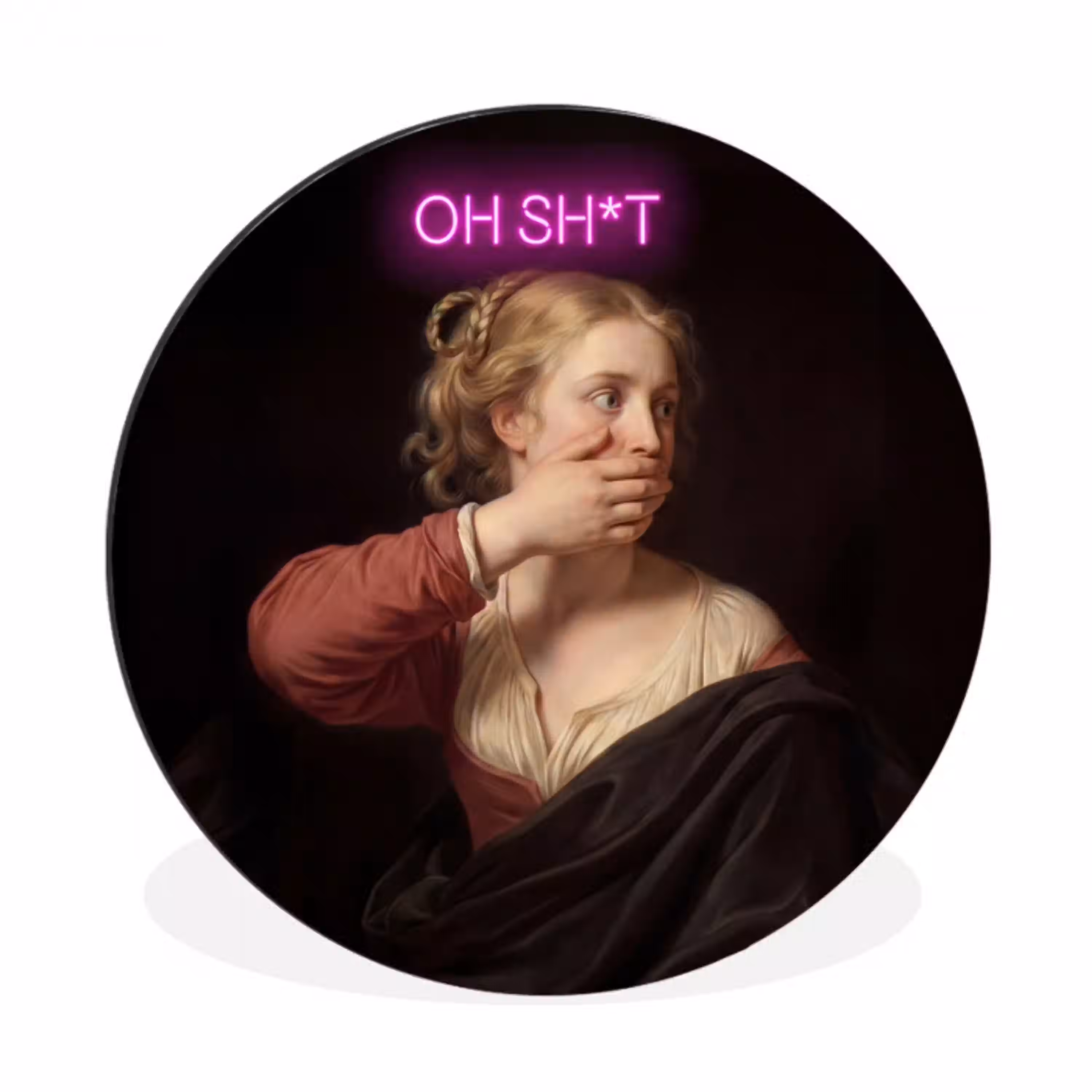 Quote - Neon - vrouw Wandcirkel aluminium klein -3d