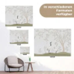 Minimalistisch - Kraanvogels - Blauw tuinposter los doek klein -Xsfeer9_DE