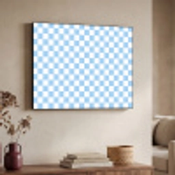 Schaakbord - Klassiek - Blauw Textielframe zwart klein 947 -sfeer3
