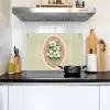 Bloemen - Illustratie - Geruit - Groen Inductie beschemer met haakjes klein -sfeer2